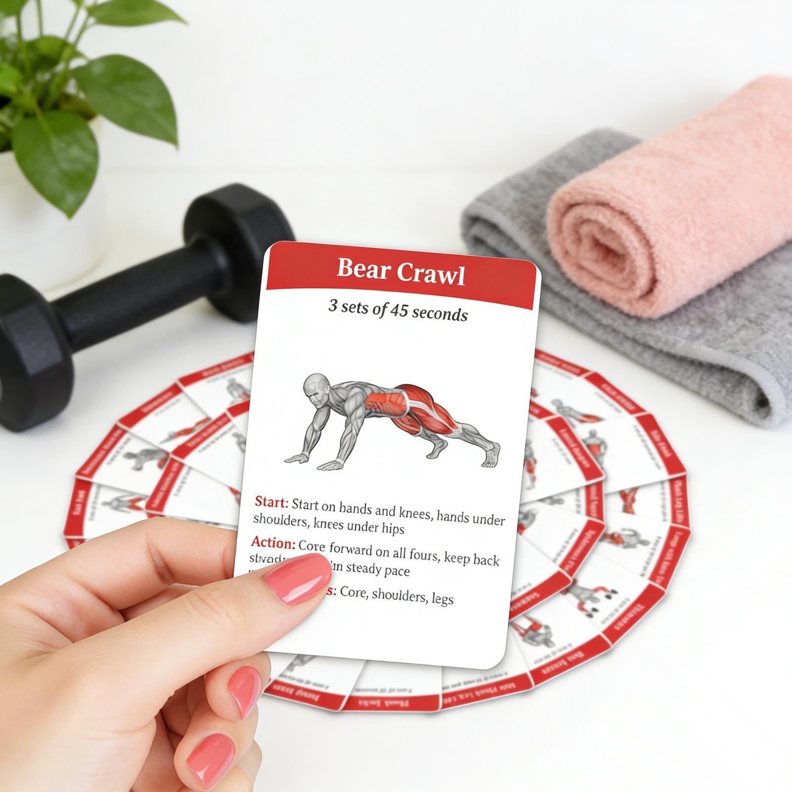 Outdoor Sports Hall - 36pcs Fitness Cards Comprehensive Guide To