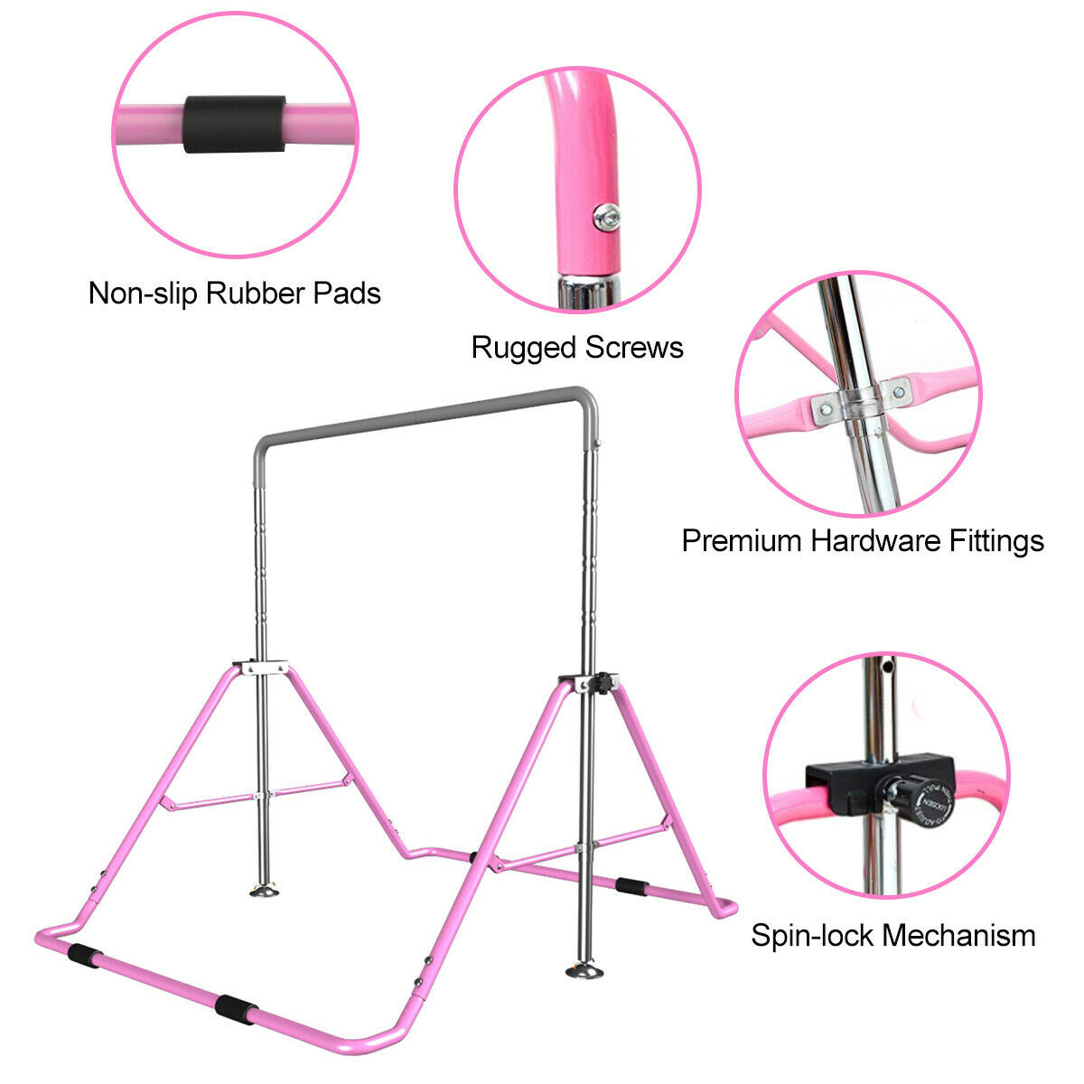 Adjustable 130cm Gym Bar for K - Gymnastic Bar Home recension och pris