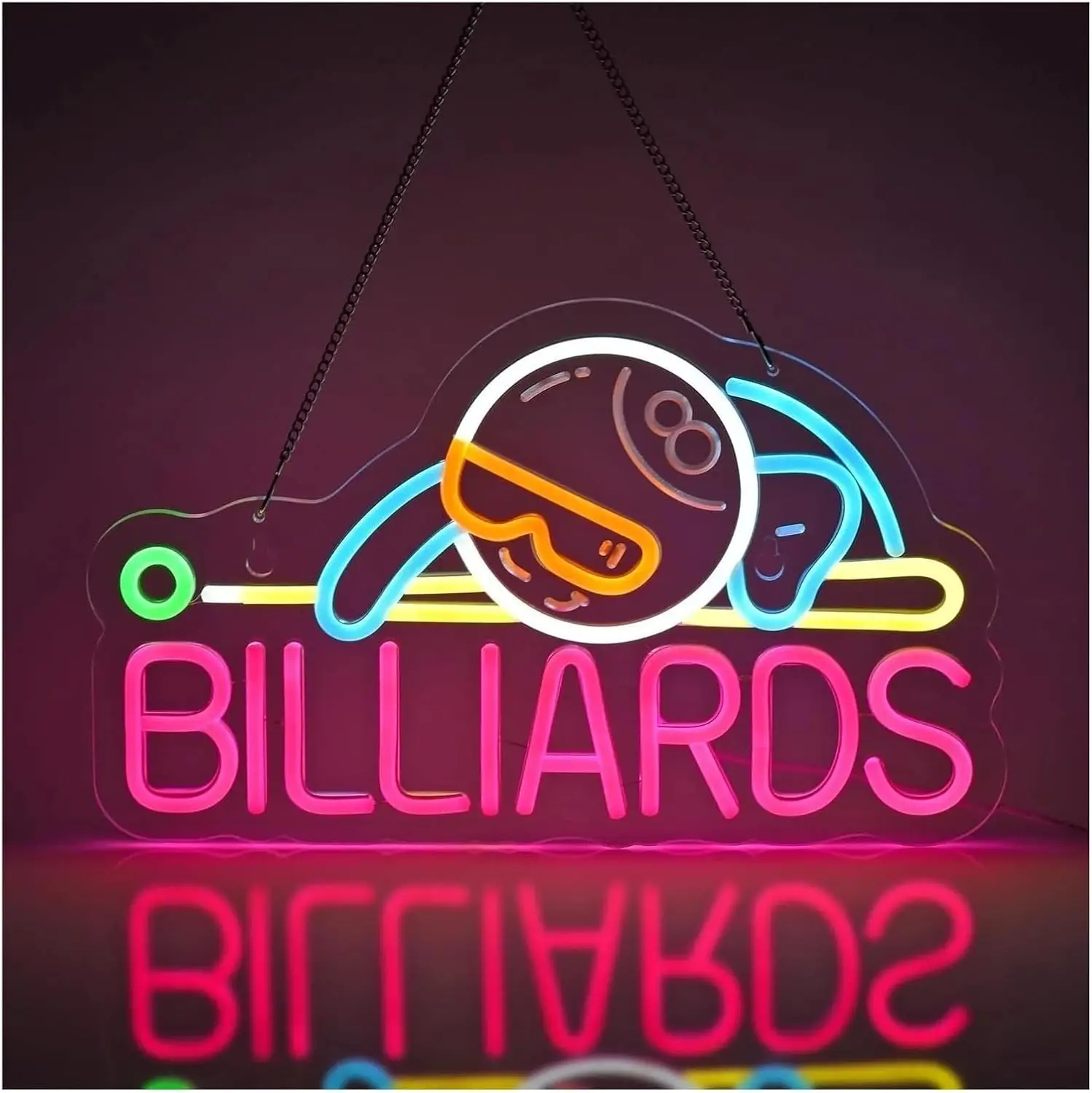 Billiards 8 Ball LED Neon Sign - Outdoor Sports Hall recension och pris